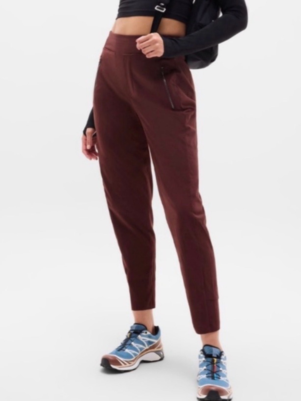 Women's Athleta Trekkie Hybrid Crop Tight Size 4 Rusty Brown